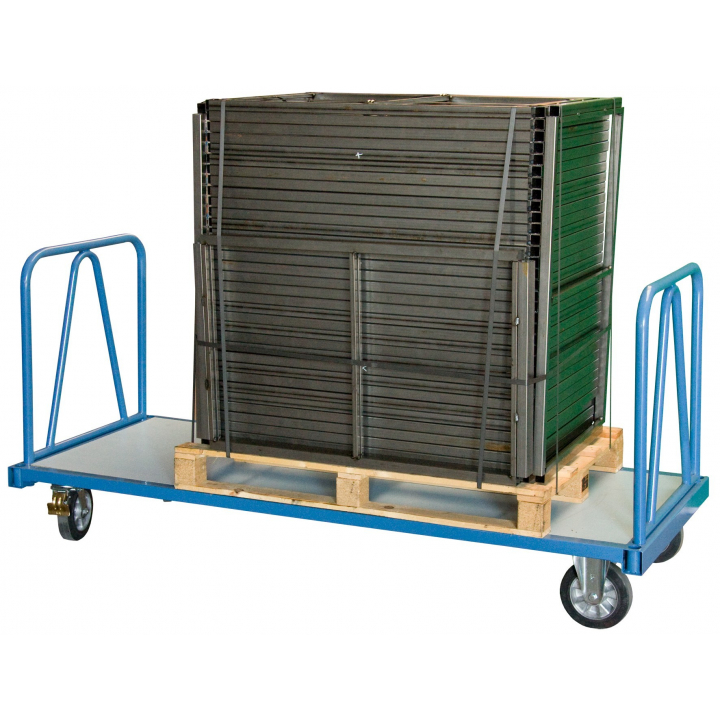 Chariot 1200 kg 1600 x 800 mm 2 dossiers roues rectangle