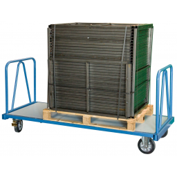 Chariot 1200 kg 2000 x 800 mm 2 dossiers roues rectangle