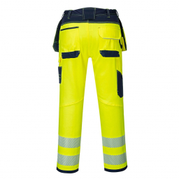 Pantalon de chantier hautes-visibilités T501 avec poches flottantes jaune bleu ar