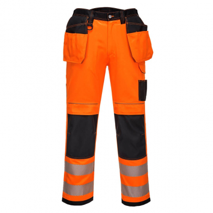 Pantalon haute-visibilité strech + poches flotantes orange