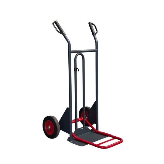 Diable 350kg max bavette extensible rouge FIMM mixte roues Ø 250 mm pleine Diable 350kg max bavette extensible rouge FIMM mixte roues Ø 250 mm pleine