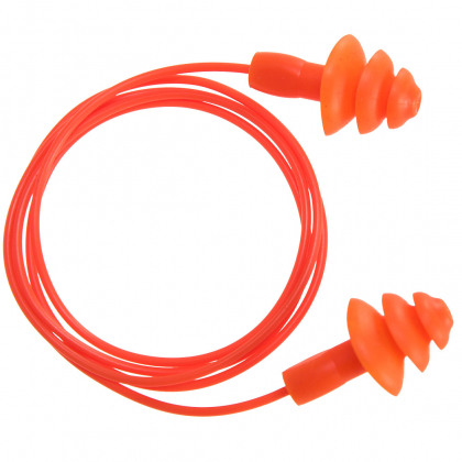 Bouchon d'oreille TPR avec cordon réutilisable Orange EP04
